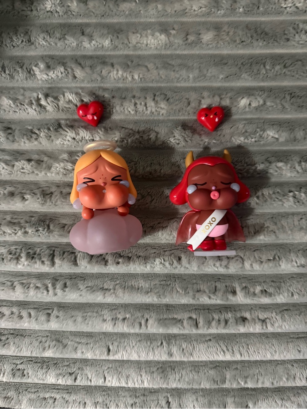 Crybaby Cute Angel & Devil Vinyl Figure Set - Red, Pink, Peach